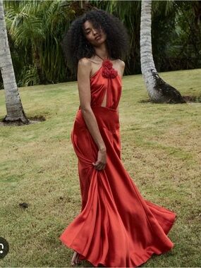 Doen Lilaia Dress in Fiery Coral, Size S, New With Tags